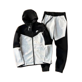 Conjunto Nike Tech Fleece Preto e Branco