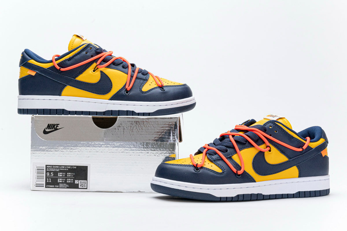 Off White X Nike Dunk SB LOW White Michigan