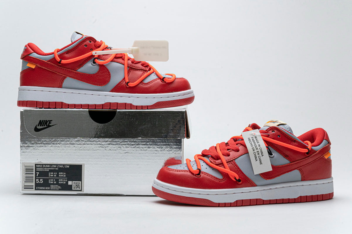 Off White X Nike Dunk LOW University Red