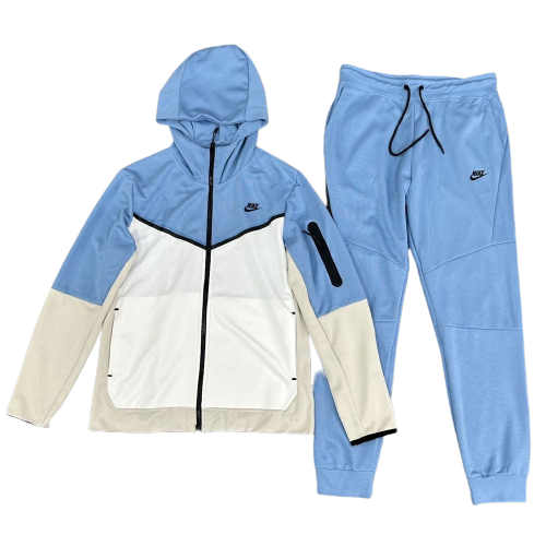 Conjunto Nike Tech Fleece Branco e Azul