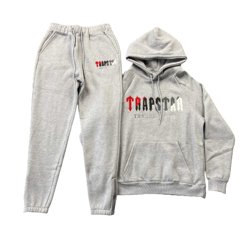 Conjunto TrapStar Cinza e Vermelho